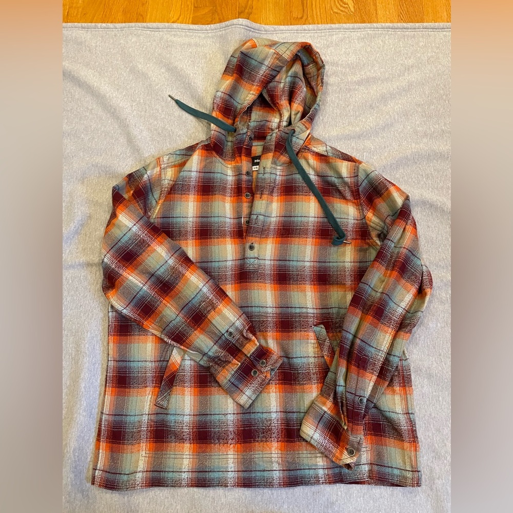 Marmot heavyweight flannel quarter button hoodie
